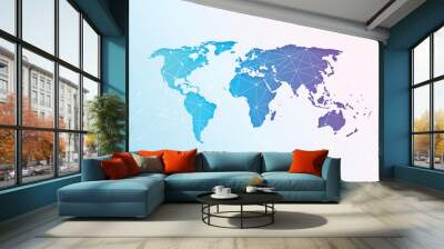 Global network connection. World map point and line composition concept of global business. Vector Illustration Wall mural