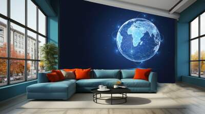 Global network connection. World map point and line composition concept of global business. Vector Illustration Wall mural