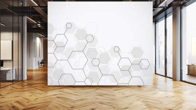 molecule structure abstract tech background. medical design. science template, wallpaper or banner.  Wall mural