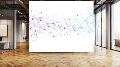 Structure molecule and communication. Abstract polygonal background with connected dots and lines. Minimalistic geometric pattern. Science, Medicine, technology. Vector illustration Wall mural