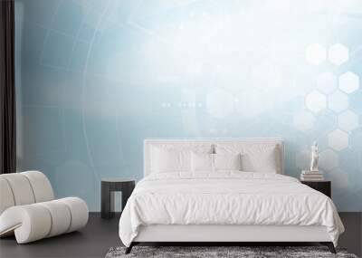 Vector Abstract background hexagons design. science futuristic energy technology. Hi-tech digital concept Wall mural