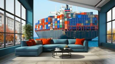 cargo container ship Wall mural