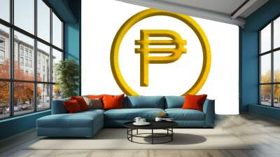 peso sign icon, Philippine currency symbol design with gold motive	
 Wall mural