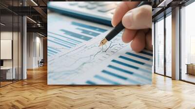 Analyzing Financial Data with a Fountain Pen Wall mural