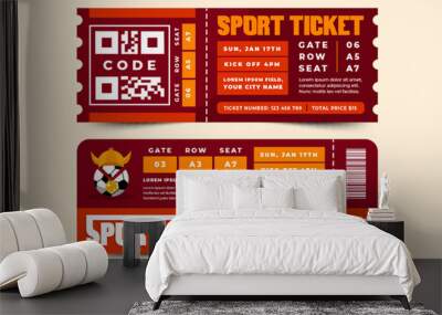 Football tournament sport event ticket vouchers design template easy to customize Wall mural