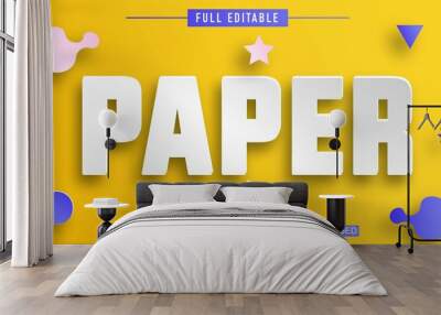 paper style shadow, editable text effect in adobe illustrator, easy to customize to your needs with  Wall mural