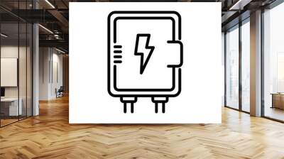 fuse box icon vector, black line icon, isolated background Wall mural