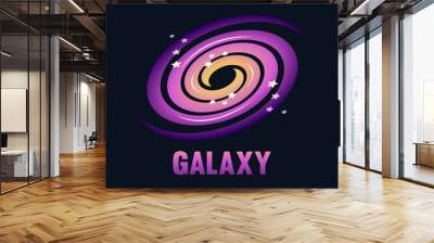 galaxy and universe logo and illustration template on isolated background Wall mural