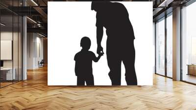 picture of father and son walking Wall mural