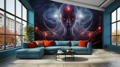 Representation of a psychedelic divine cosmic trippy godly entity Wall mural