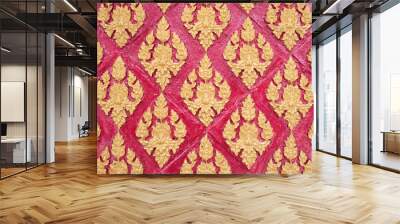 thai stucco pattern style on wall Wall mural