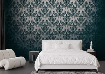 empty interior room with beautiful wallpaper. Wall mural