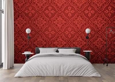 red wallpaper pattern. Wall mural