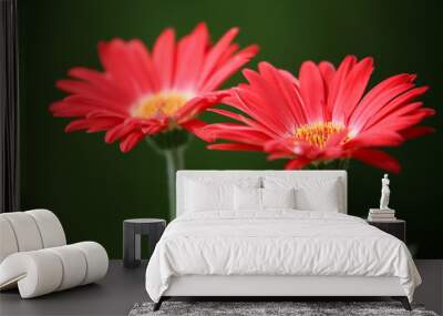 two red flowers. Wall mural