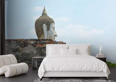 Old wall and buddha Wall mural