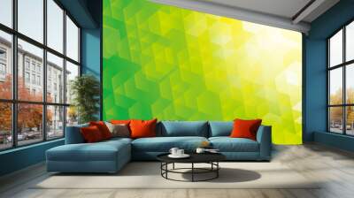 hexagon abstract background green Wall mural