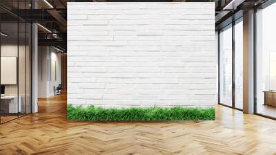 white wall grass background Wall mural