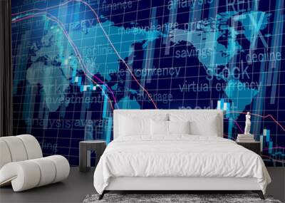 world stock prices Wall mural