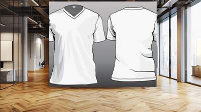 Shirt template with front and back Wall mural