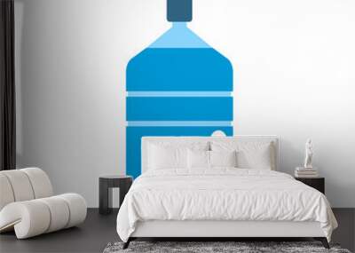 Office water set. Water cooler set. Bottles and plastic cups of water. jpeg image jpg illustration. Mineral Water Bottle Logo In White Isolated Background. illustration gallon bottle flat design on wh Wall mural