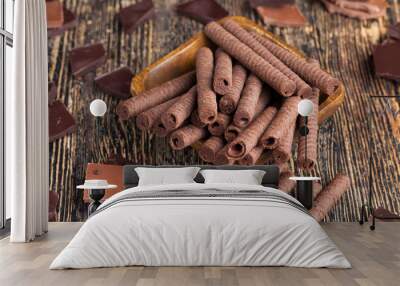 chocolate tubes with chocolate filling Wall mural