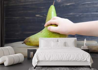 two old green pears Wall mural