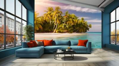 tropical island with palm trees Wall mural