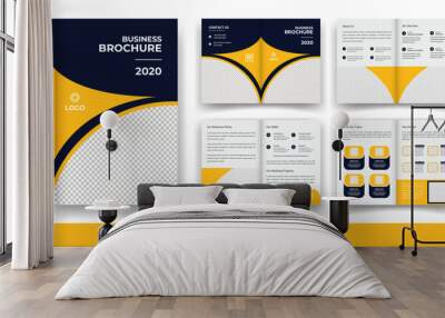 8 Pages creative business brochure template and simple & minimal design template Wall mural