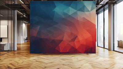 A vibrant abstract background with a gradient of blue and red hues. Wall mural