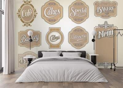 Vintage labels and signage Wall mural