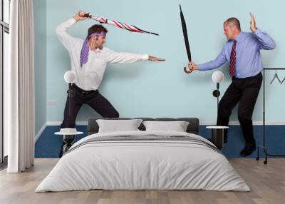 two businessmen fighting Wall mural