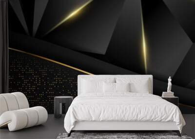 Abstract Black Background with Mosaic Textured and Overlap Layer Concept. Wall mural