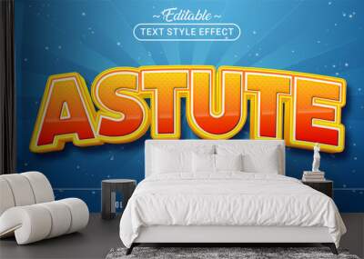 Editable text style effect - Astute text style theme. Wall mural