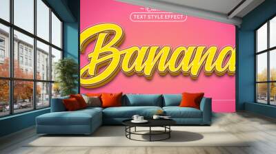 Editable text style effect - Banana text style theme. Wall mural