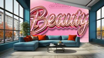 Editable text style effect - Beauty text style theme. Wall mural