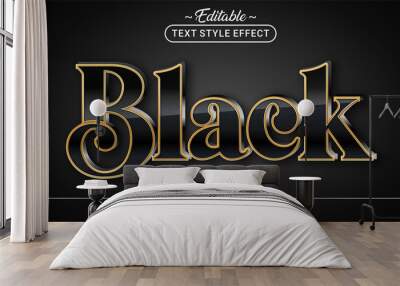 Editable text style effect - Black text style theme. Wall mural