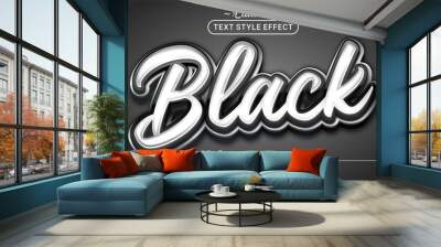 Editable text style effect - Black text style theme. Wall mural