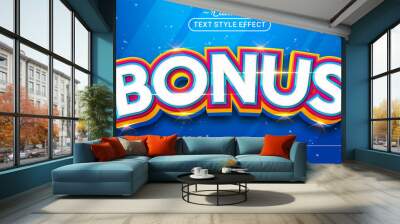 Editable text style effect - Bonus text style theme. Wall mural