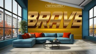 Editable text style effect - Brave theme style. Wall mural