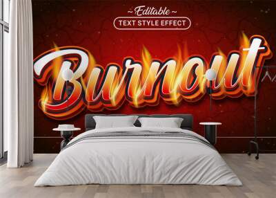 Editable text style effect - Burnout text style theme. Wall mural