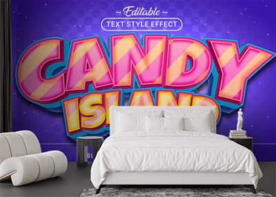 Editable text style effect - Candy Island text style theme. Wall mural