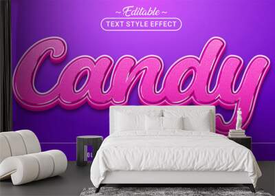 Editable text style effect - Candy text style theme. Wall mural