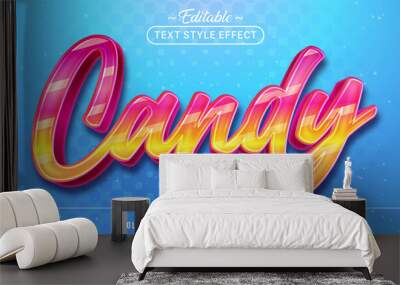 Editable text style effect - Candy text style theme. Wall mural