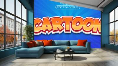 Editable text style effect - Cartoon text style theme. Wall mural