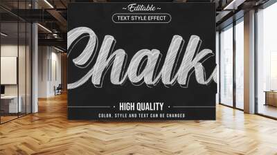 editable text style effect - chalk theme style. Wall mural