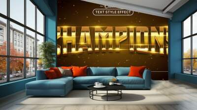 Editable text style effect - Champions text style theme. Wall mural