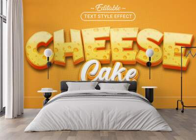 Editable text style effect - Cheese Cake text style theme. Wall mural