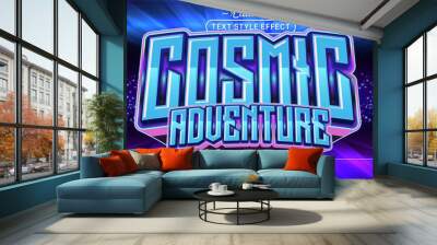 Editable text style effect - Cosmic Adventure text style theme. Wall mural