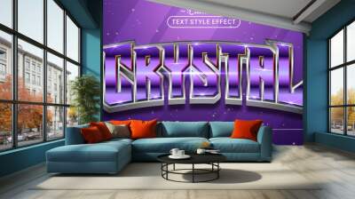 Editable text style effect - Crystal text style theme. Wall mural