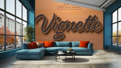 Editable text style effect - Dark Brown Vintage text style theme. Wall mural